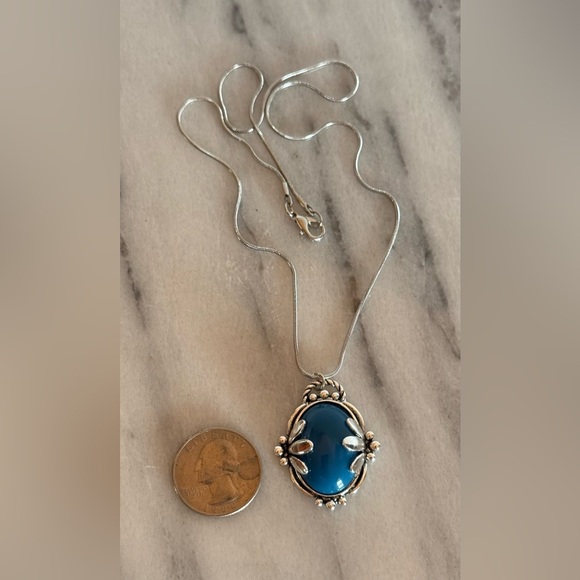 Fashion Jewelry Fashionable Bohemian Style Artistic Blue Oval Shape Necklace - Picture 7 of 9